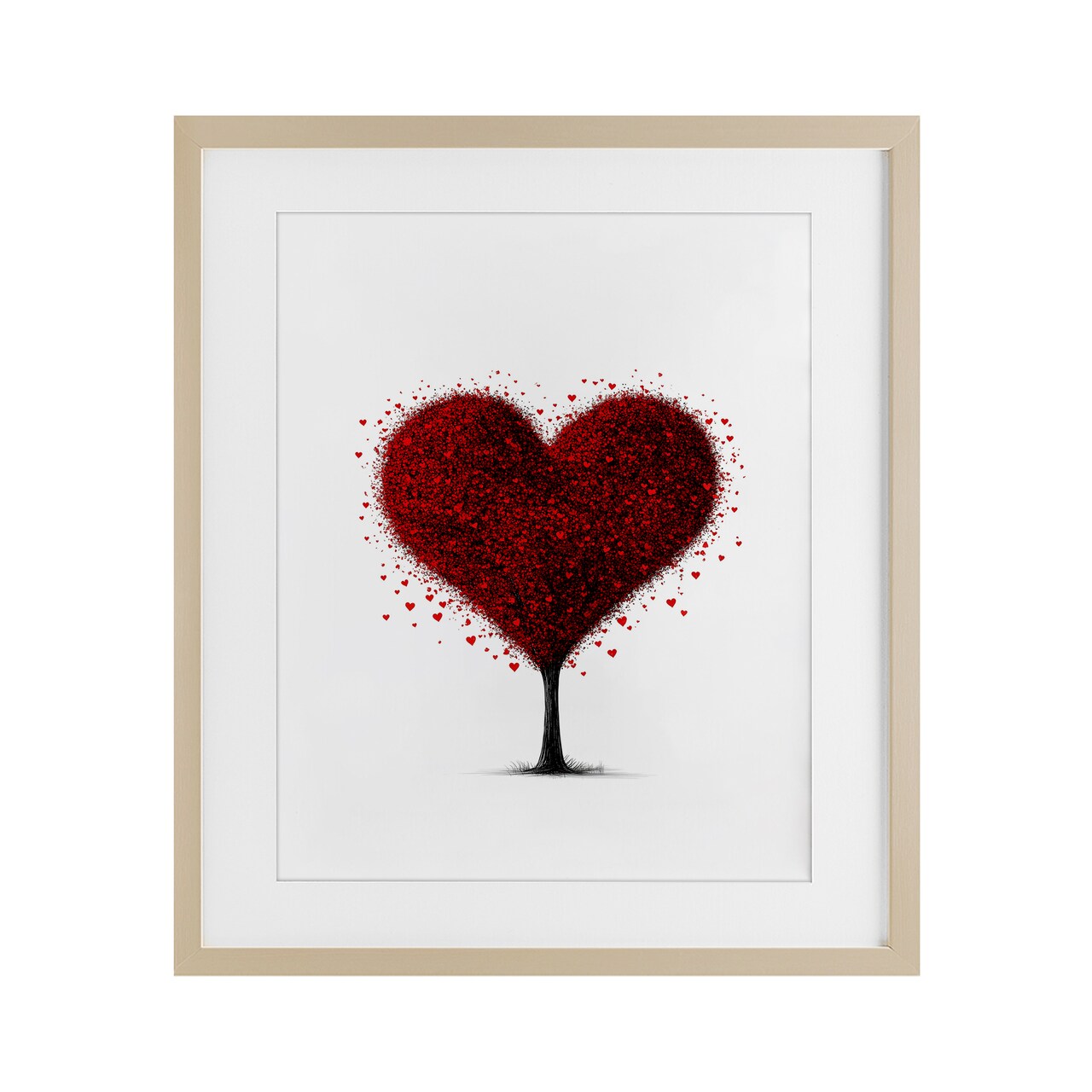 Stupell Industries Blooming Heart Tree Framed Print Under Glass, design by Christine Simpson Art